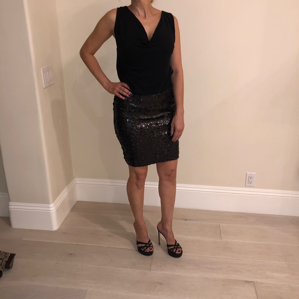La Rok Black Sequence Dress